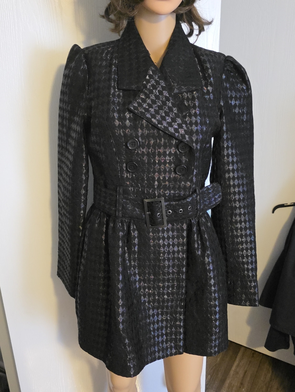 Y2k Metalic Brittany Candie's Trench Coat